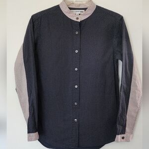 Fresange Navy+Pale Pink Button-front XS
